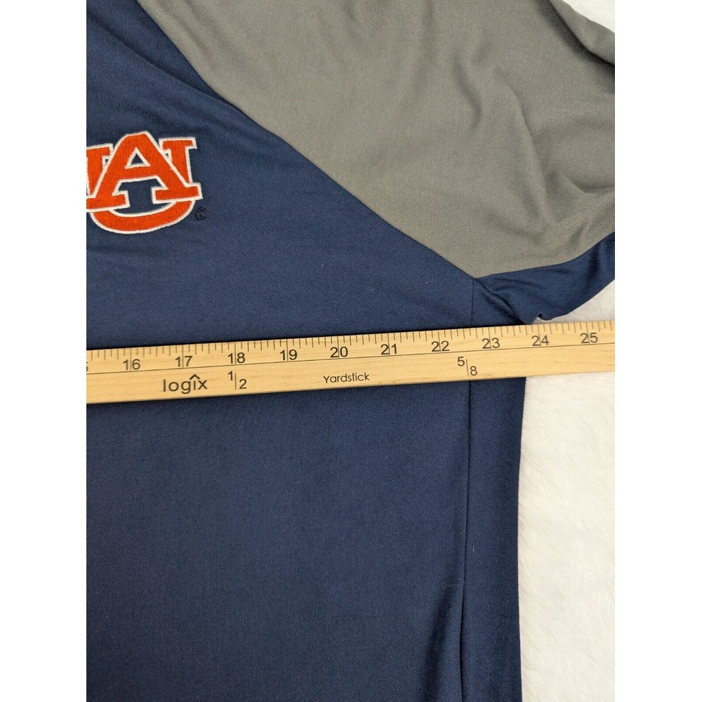 Auburn Tigers‎ 1/4 Zip Pullover Men's L Gray Blue Stretch Poly Blend Long Sleeve - Picture 4 of 7